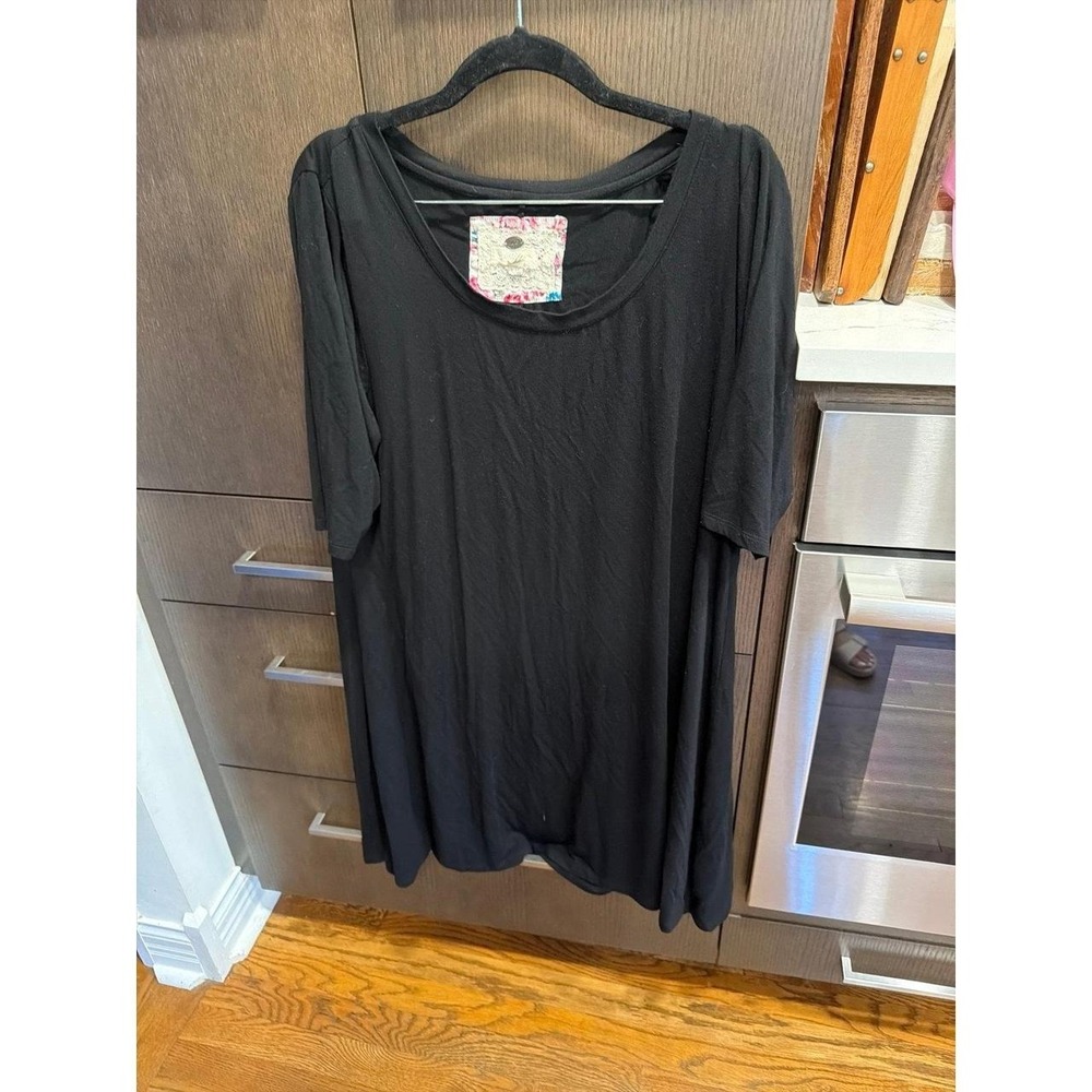 Cupio black swing cotton dress women's XL